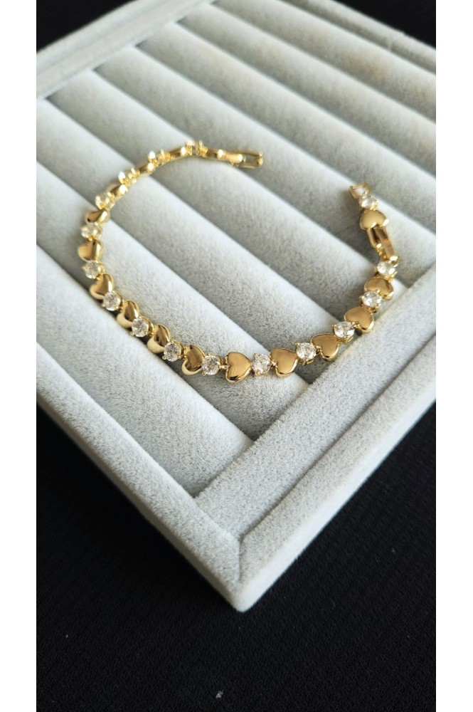 VIP 14 k  sıralı  kalp  bileklik