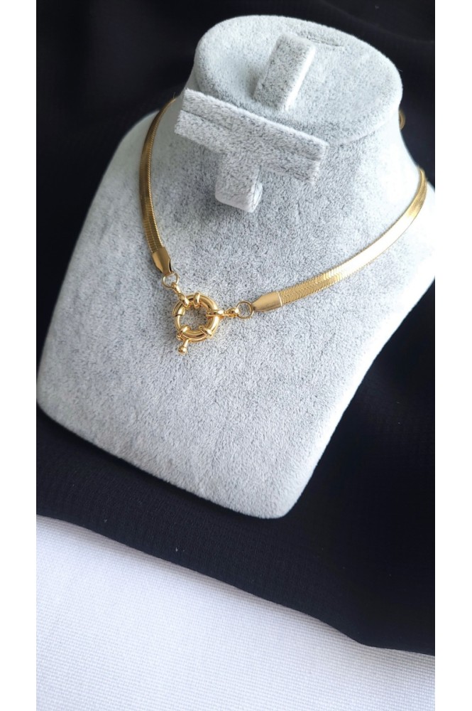 Çelik Denizci klipsi Yassı Zincir kolye