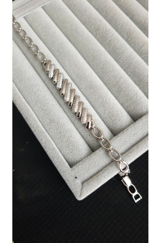 VIP 14 k Perla silver bileklik