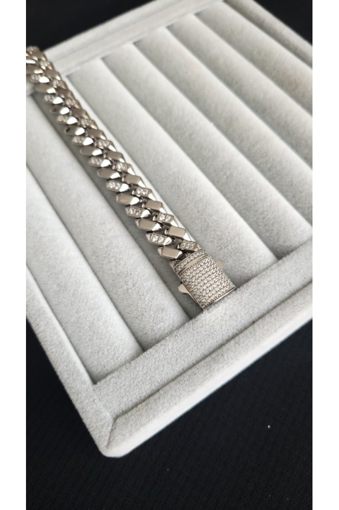 VIP silver taşlı gurmet bileklik